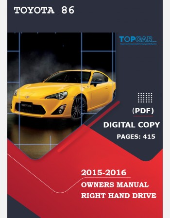 toyota 86 2015-2016 owners manual